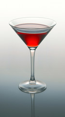Martini glass with red coctail