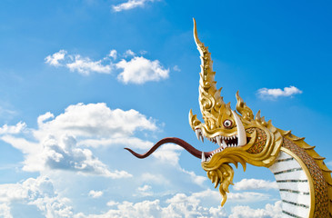 Fototapeta na wymiar Naga statue with nice sky