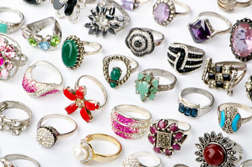 Selection of many precious rings