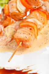 Seafood kebab