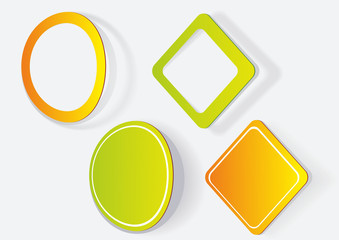 Multi-colored realistic stickers with a place for the text.