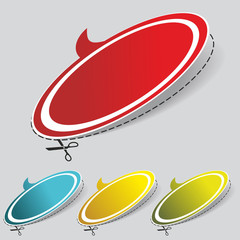 Multi-colored realistic stickers with a place for the text.