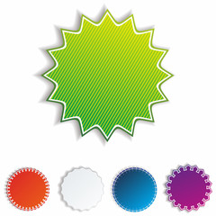 Multi-colored realistic stickers with a place for the text