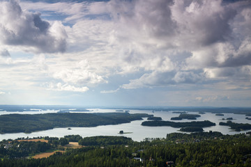 Finnish landscape full of lakes