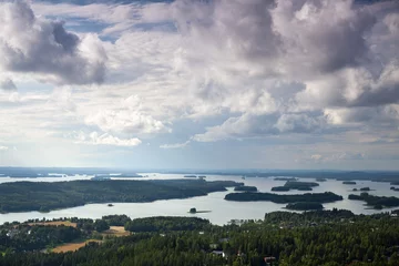 Poster Finnish landscape full of lakes © malajscy