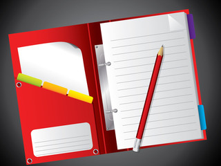 Notepad with pencil