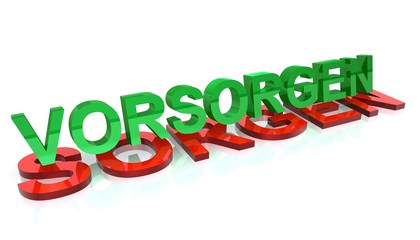 3D Gegensatz - Sorgen - Vorsorgen
