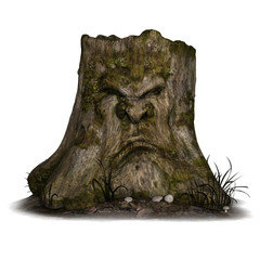 Halloween Background with old tree stump