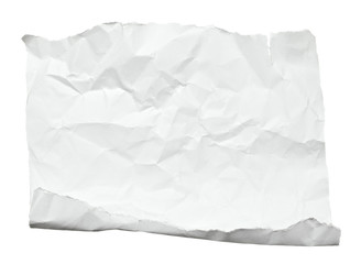 white crumpled curled note paper