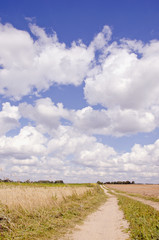 rural road and clouds