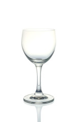 Empty wine glass, isolated on a white background