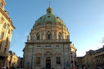 Fototapeta na wymiar Frederika Kościół w Kopenhadze