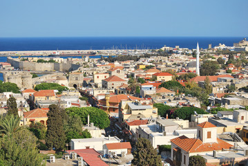 Fototapeta na wymiar Rodos. Panorama starego miasta