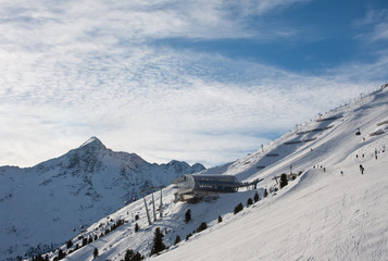 On the slopes of the ski resort of Solden. Austria
