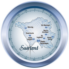 Saarland Kompass blau in SVG