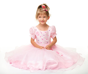 Cute little girl in pink dress