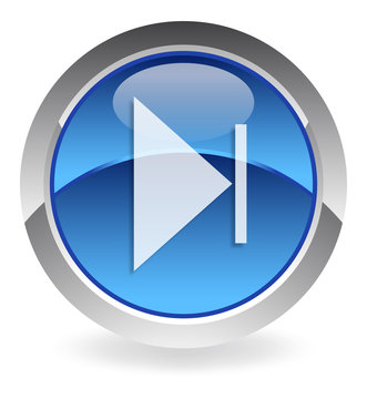 blue vector button "end"