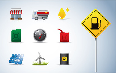 Gasoline, oil and energy icons