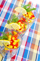 Delicious salad in the plate