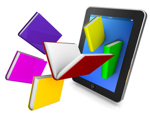 Tablet mit Buch