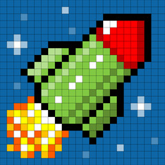 Pixel Rocket dans l& 39 espace