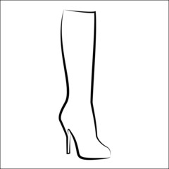 Woman's boot, vector sketch