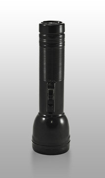 flashlight isolated on the grey background