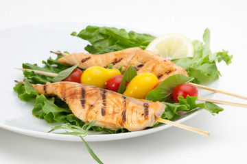 Grilled Salmon On Sticks