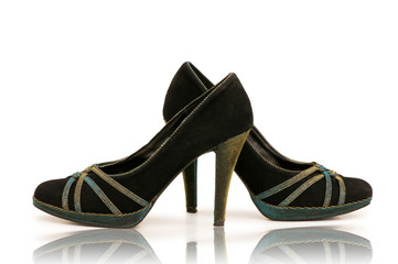 Elegant shoes on the white