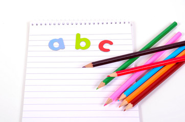 Schule Stifte Buchstaben