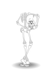Scheletro Buffo Cartoon-Funny Skeleton Anatomy-Vector