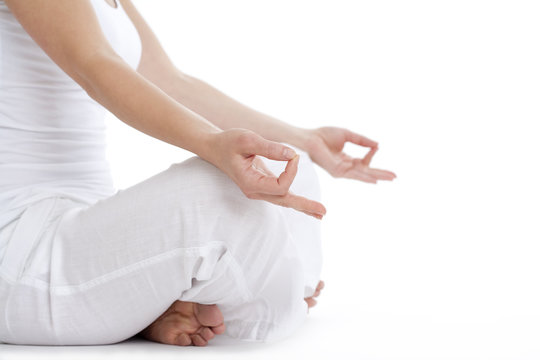 woman exercising yoga