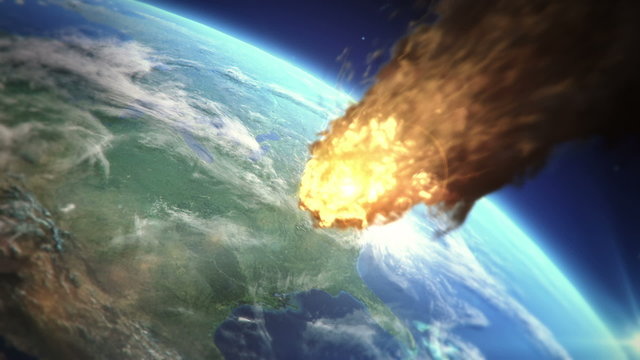 Meteor heading to Earth atmosphere