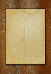 Texture of old paper on rust background