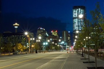 Fototapeta na wymiar Calgary w nocy, Kanada