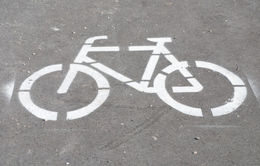 Fototapeta premium bicycle lane painted on road