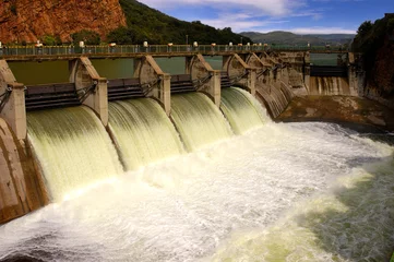 Foto op Canvas Release of water at a dam wall. © Belinda Pretorius
