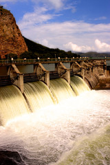 Water release at dam wall