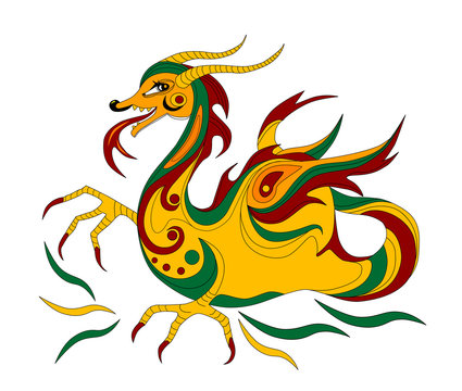funny Chinese dragon is symbol of calendar 2012