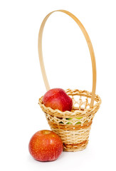 Fototapeta na wymiar wicker basket with apples