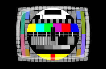tv - color test pattern - test card, vector