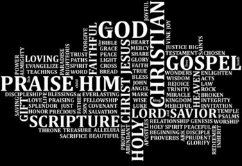 Fototapeta premium ChristWords-02-wht on blk
