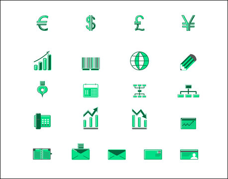 green finance icon set