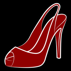 Woman's shoe, vector sketch