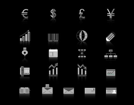 gray finance icon set