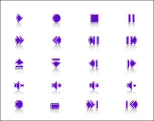 colorful media control icon set