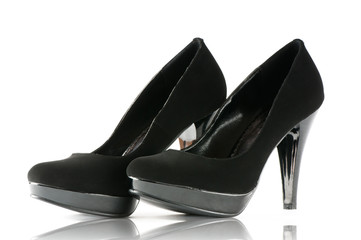 Elegant shoes on the white