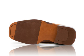 Fashion concept with male shoes on white