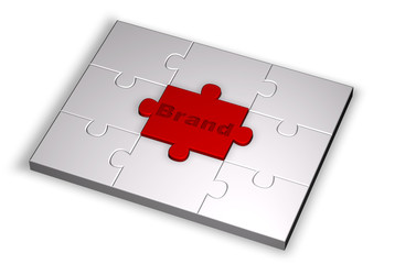 Color puzzle with brand word