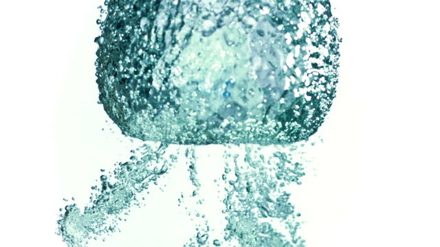 Balloon exploding under water